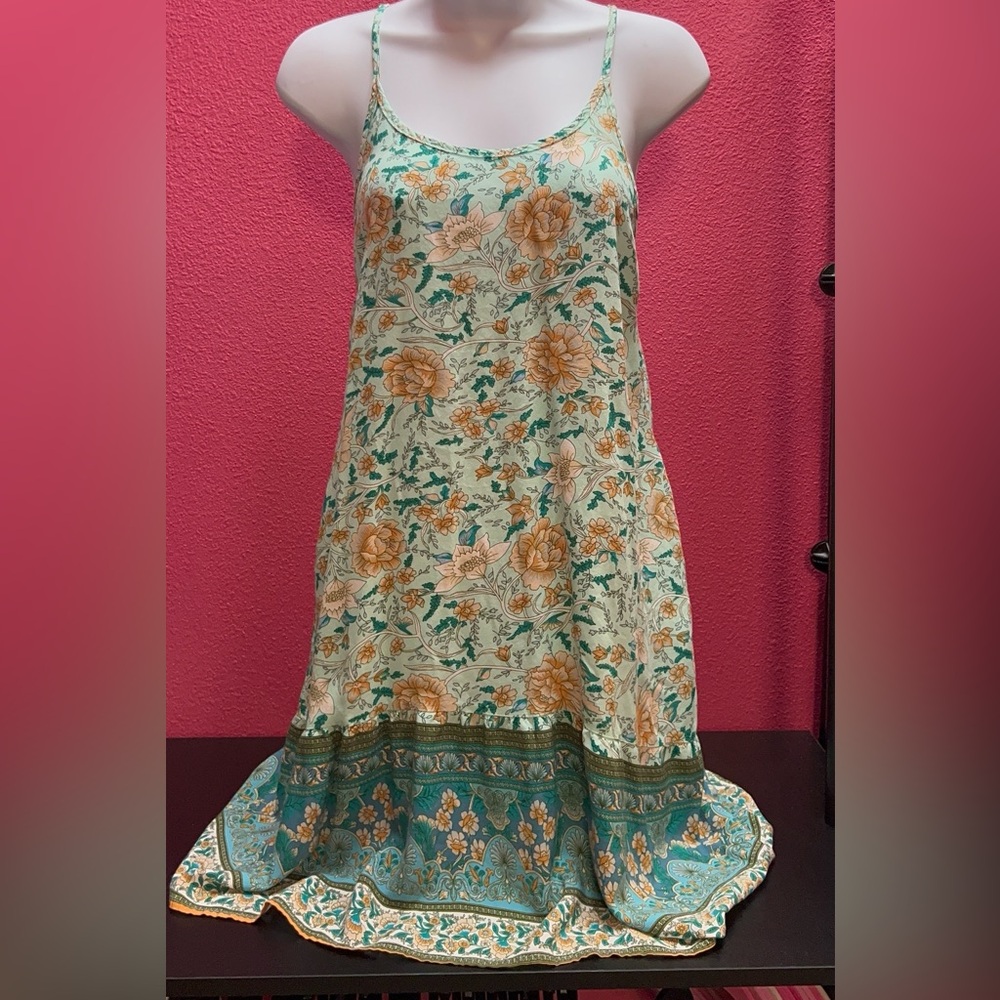 Floral Mint Midi Dress